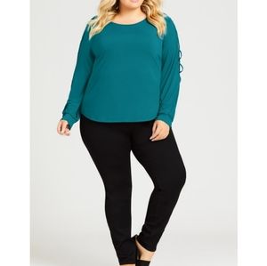 Avenue Butter Denim Black Pull-on Jeans Size 14